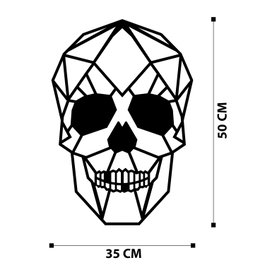 Wallity Skull Metal Decor Negro